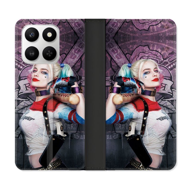 Housse cuir portefeuille Pour Honor 400 smart 5G Harley Quinn Batte