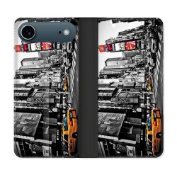 Housse cuir portefeuille Pour Iphone 17 Air Voyage Amerique USA New York Taxi