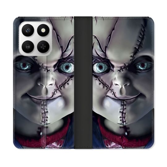 Housse cuir portefeuille Pour Honor 400 smart 5G Horreur Chucky Cicatrice