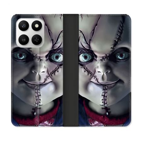 Housse cuir portefeuille Pour Honor 400 smart 5G Horreur Chucky Cicatrice