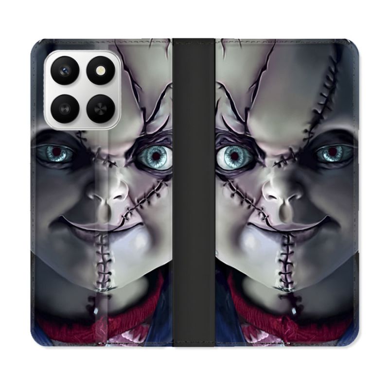 Housse cuir portefeuille Pour Honor 400 smart 5G Horreur Chucky Cicatrice