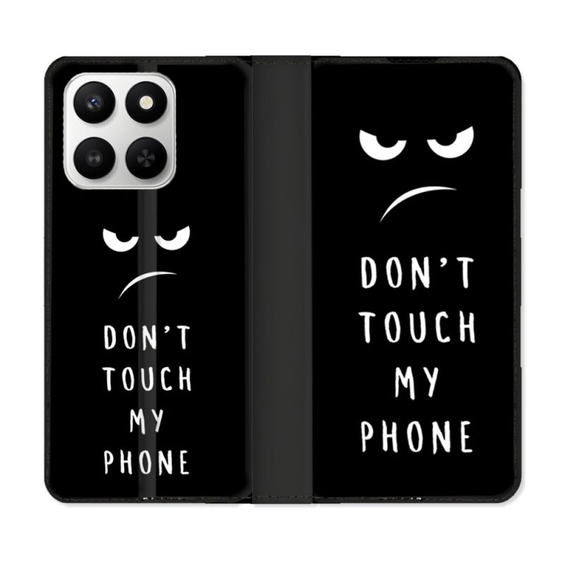 Housse cuir portefeuille Pour Honor 400 smart 5G Humour Don't Touch