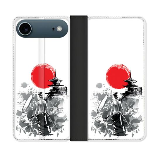 Housse cuir portefeuille Pour Iphone 17 Air Voyage Japon Femme