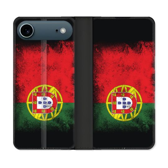 Housse cuir portefeuille Pour Iphone 17 Air Voyage Portugal Drapeau