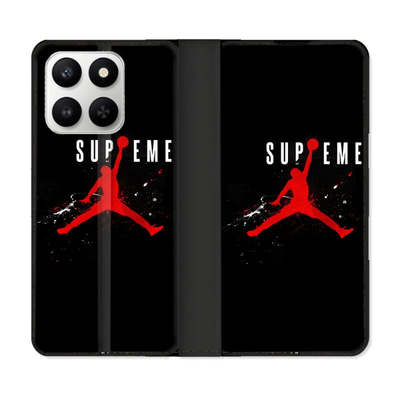 Housse cuir portefeuille Pour Honor 400 smart 5G Jordan Supreme Noir