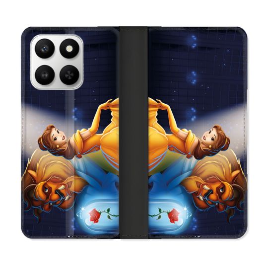 Housse cuir portefeuille Pour Honor 400 smart 5G La Belle et La Bête