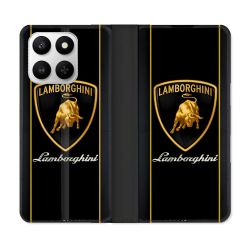 Housse cuir portefeuille Pour Honor 400 smart 5G Lamborghini Carbone