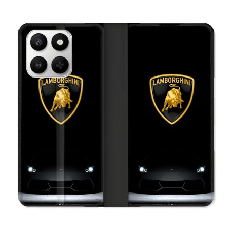 Housse cuir portefeuille Pour Honor 400 smart 5G Lamborghini Noir