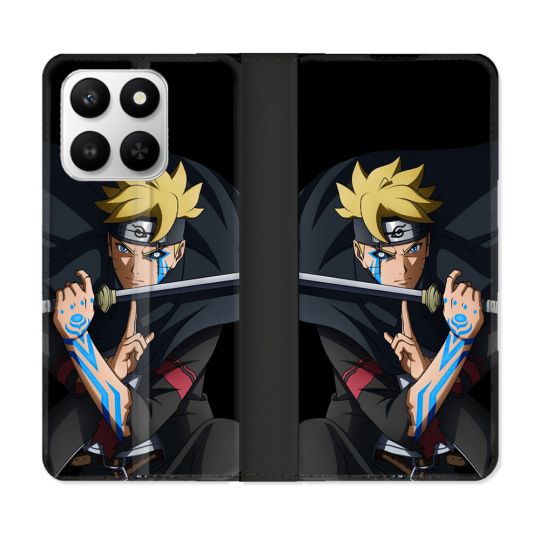 Housse cuir portefeuille Pour Honor 400 smart 5G Manga Boruto Tatouage