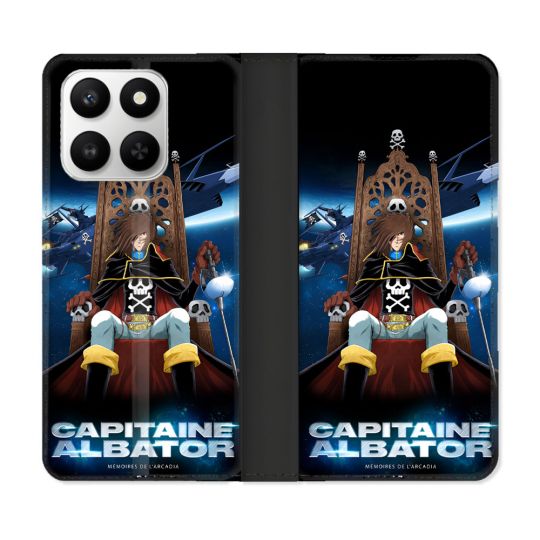 Housse cuir portefeuille Pour Honor 400 smart 5G Manga Capitaine Albator