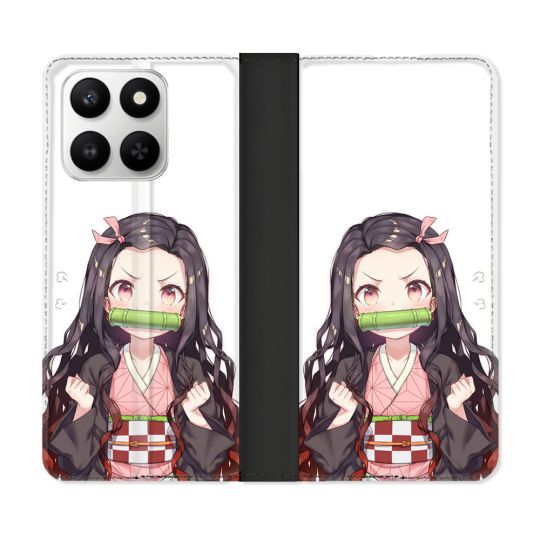 Housse cuir portefeuille Pour Honor 400 smart 5G Manga Demon Slayer Nezuko