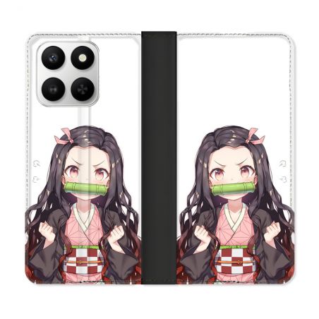 Housse cuir portefeuille Pour Honor 400 smart 5G Manga Demon Slayer Nezuko