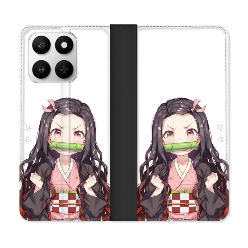 Housse cuir portefeuille Pour Honor 400 smart 5G Manga Demon Slayer Nezuko