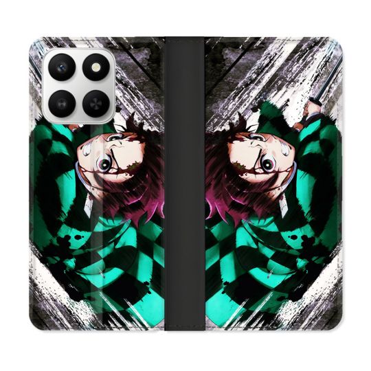 Housse cuir portefeuille Pour Honor 400 smart 5G Manga Demon Slayer Tanjiro