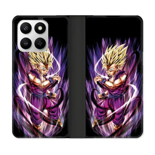 Housse cuir portefeuille Pour Honor 400 smart 5G Manga Dragon Ball Sangohan Violet