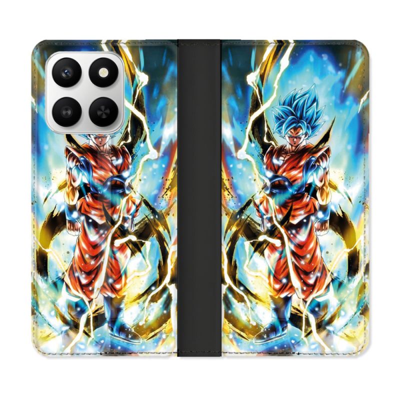 Housse cuir portefeuille Pour Honor 400 smart 5G Manga Dragon Ball Sangoku Blanc