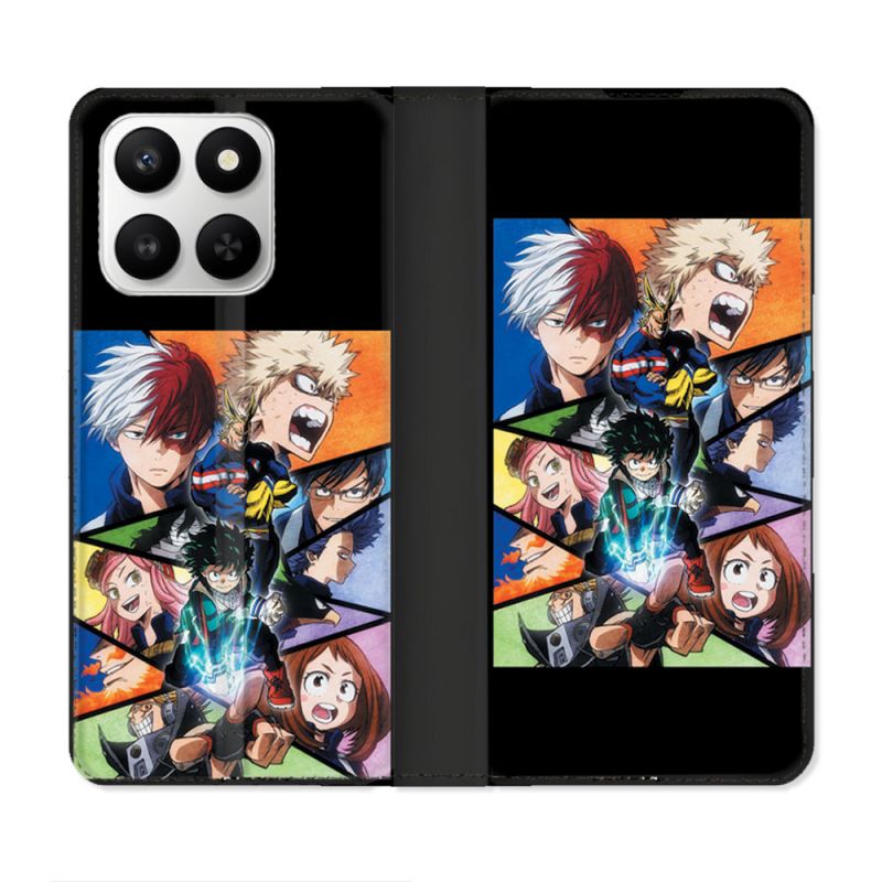 Housse cuir portefeuille Pour Honor 400 smart 5G Manga My Hero Academia Noir