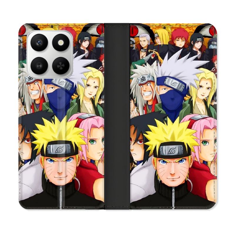 Housse cuir portefeuille Pour Honor 400 smart 5G Manga Naruto Team