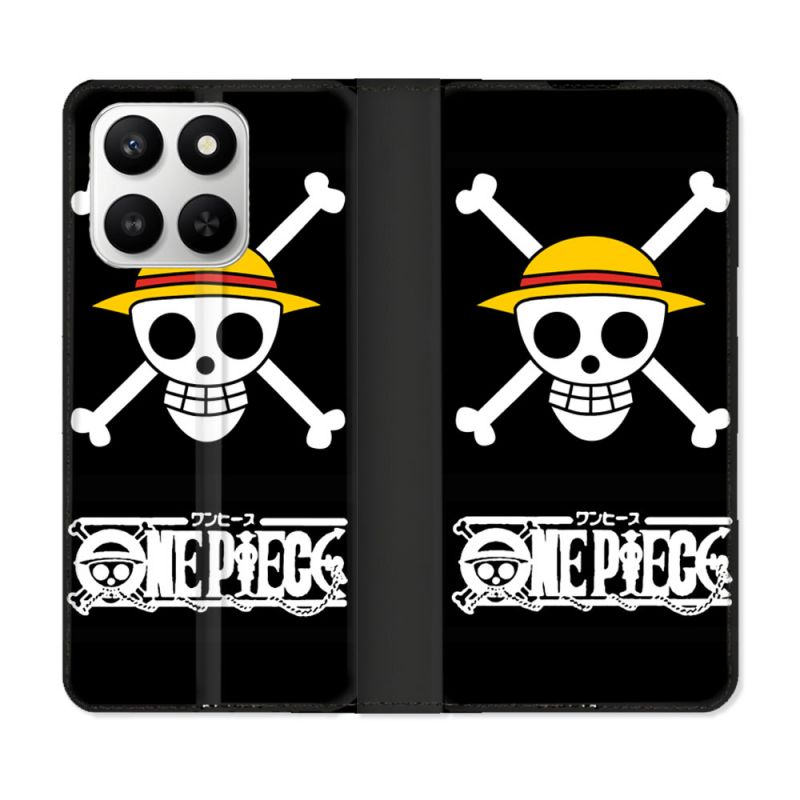 Housse cuir portefeuille Pour Honor 400 smart 5G Manga One Piece Tete de Mort