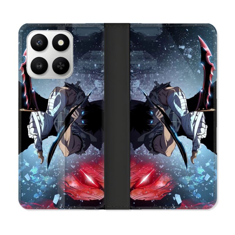 Housse cuir portefeuille Pour Honor 400 smart 5G Manga Solo Leveling Sung Epee
