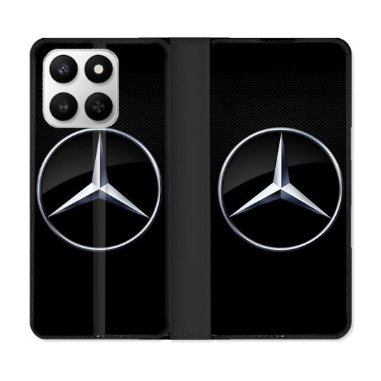Housse cuir portefeuille Pour Honor 400 smart 5G Mercedes Carbone