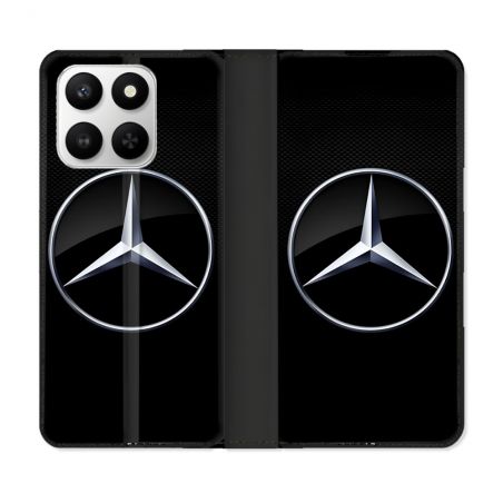 Housse cuir portefeuille Pour Honor 400 smart 5G Mercedes Carbone