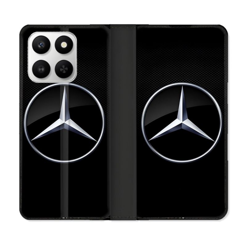 Housse cuir portefeuille Pour Honor 400 smart 5G Mercedes Carbone