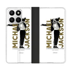Housse cuir portefeuille Pour Honor 400 smart 5G Michael Jackson Blanc
