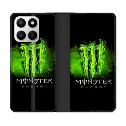 Housse cuir portefeuille Pour Honor 400 smart 5G Monster Energy Vert