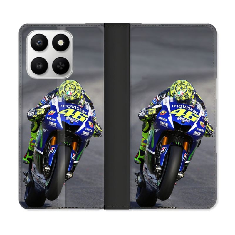 Housse cuir portefeuille Pour Honor 400 smart 5G Moto Course GP Wheeling 46
