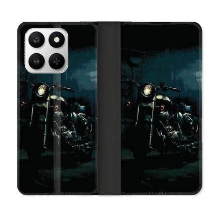 Housse cuir portefeuille Pour Honor 400 smart 5G Moto Harley Vintage