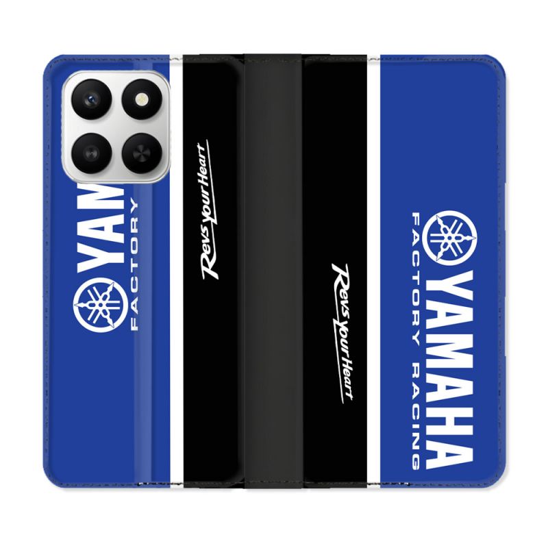 Housse cuir portefeuille Pour Honor 400 smart 5G Moto Yamaha