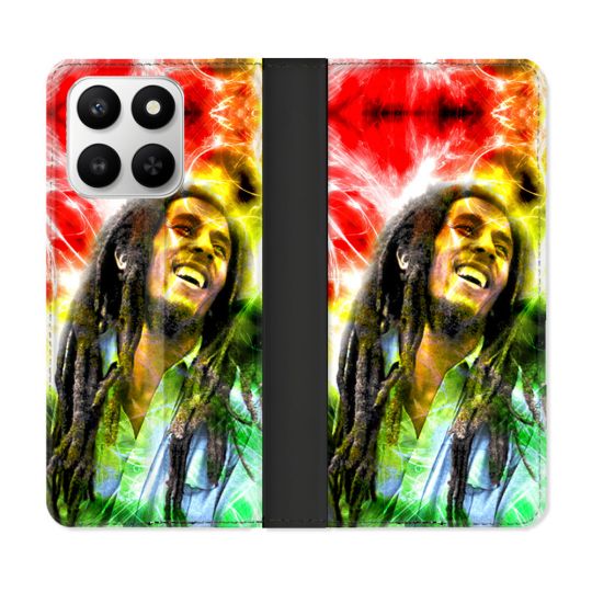 Housse cuir portefeuille Pour Honor 400 smart 5G Musique Bob Marley Color