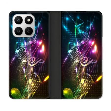 Housse cuir portefeuille Pour Honor 400 smart 5G Musique Partition Multicolore