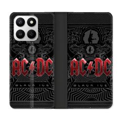 Housse cuir portefeuille Pour Honor 400 smart 5G Musique Rock ACDC Rouge