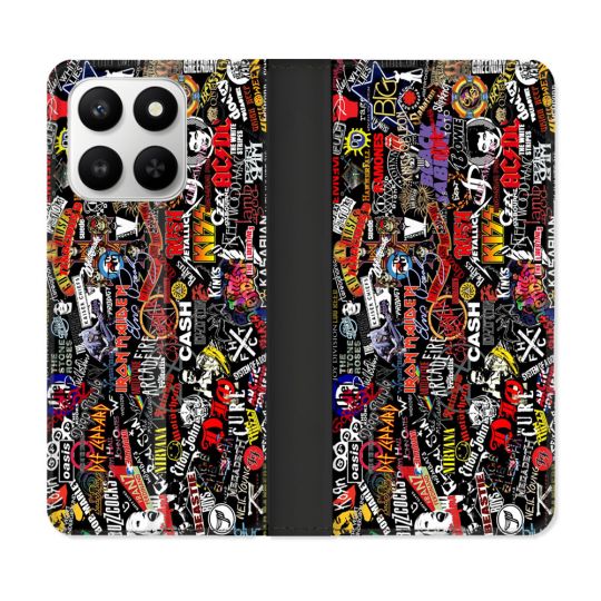 Housse cuir portefeuille Pour Honor 400 smart 5G Musique Rock Groupe