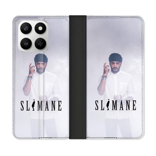 Housse cuir portefeuille Pour Honor 400 smart 5G Musique Slimane Blanc