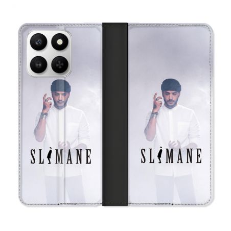 Housse cuir portefeuille Pour Honor 400 smart 5G Musique Slimane Blanc