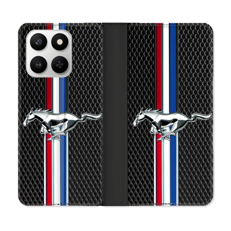 Housse cuir portefeuille Pour Honor 400 smart 5G Mustang
