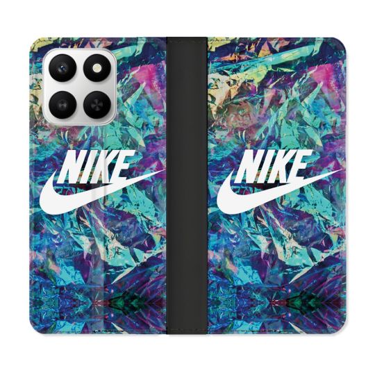 Housse cuir portefeuille Pour Honor 400 smart 5G Nike Turquoise