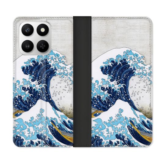 Housse cuir portefeuille Pour Honor 400 smart 5G Peinture La Grande Vague