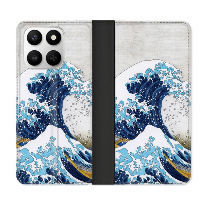 Housse cuir portefeuille Pour Honor 400 smart 5G Peinture La Grande Vague