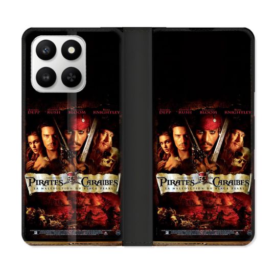 Housse cuir portefeuille Pour Honor 400 smart 5G Pirate Des Caraibes