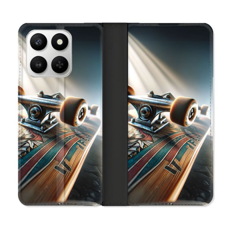 Housse cuir portefeuille Pour Honor 400 smart 5G Planche Skate