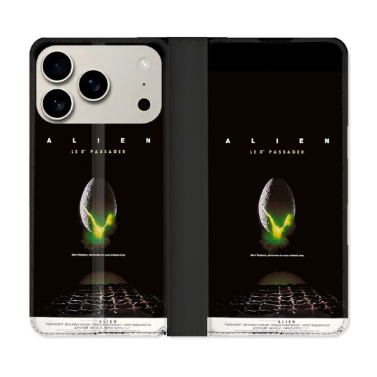 Housse cuir portefeuille Pour Iphone 17 Pro Alien Affiche