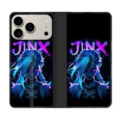 Housse cuir portefeuille Pour Iphone 17 Pro Arcane Jinx Night