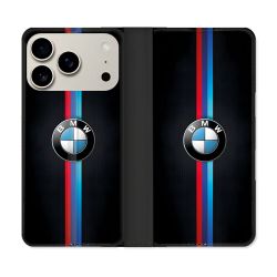 Housse cuir portefeuille Pour Iphone 17 Pro BMW Logo