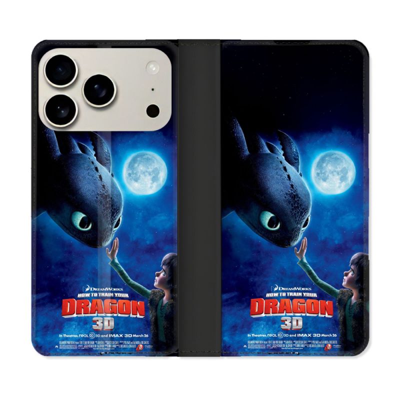 Housse cuir portefeuille Pour Iphone 17 Pro Dragons Affiche