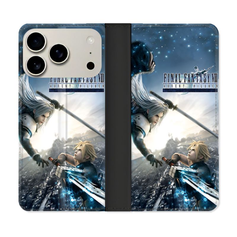 Housse cuir portefeuille Pour Iphone 17 Pro Final Fantaisy
