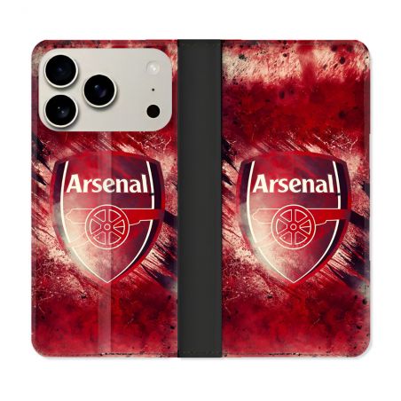 Housse cuir portefeuille Pour Iphone 17 Pro Foot Arsenal